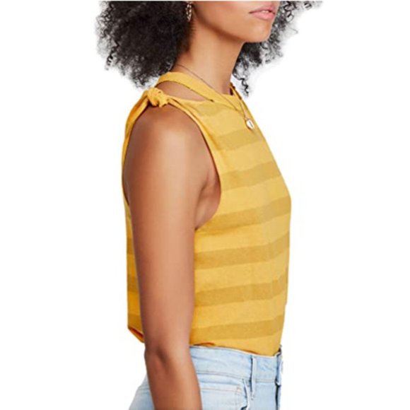 Free People The Twist Striped Tank Top in Mandarin - Picture 5 of 5